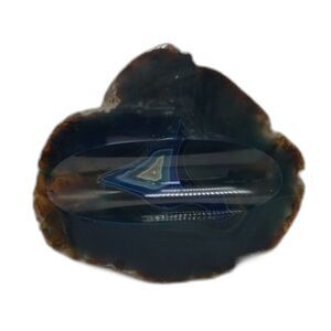 Cut Geode Polished Dresser Trinket Dish Lapidary Stone Blue Gemstone Vintage